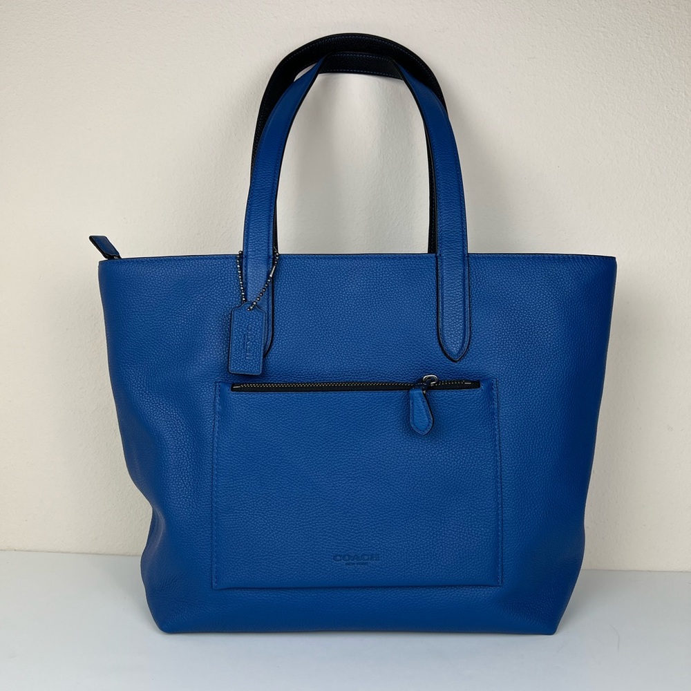 Coach Men's METROPOLITAN SOFT TOTE IN PEBBLE LEATHER F72299 Color- Denim